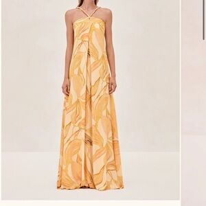 Shop Alexis Amalfi Yellow/Orange Floral Maxi Dress